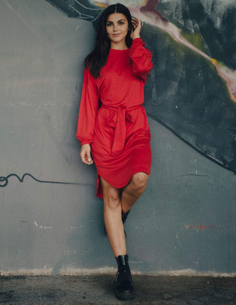 Vestito Daria in Fibra di Eucalipto rosso 